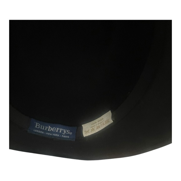 ?? Burberry Made in England 100% Black Wool Fedora Hat main image 4